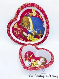 Assiette Et Assiette Creuse La Belle Et La Bête Disney Store Exclusive Coeur Rouge