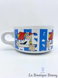 Bol Donald Duck Disney Tasse Mug Blanc Bleu Rayures Lit Réveil -Disney bol donald reveil disney vintage tasse mug bleu rayures lit 0