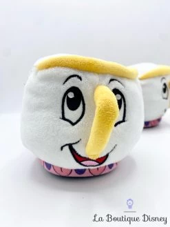 Chaussons Zip Tasse La Belle Et La Bête Disney Princess Pantoufles Relief Peluche -Disney chaussons zip tasse la belle et la bete disney princess pantoufles 1