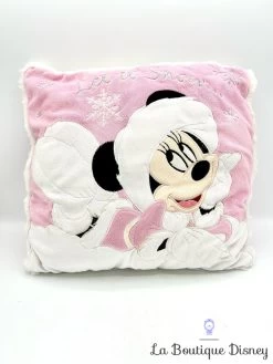 Coussin Minnie Mouse Let It Snow Disney Store Oreiller Rose Hiver Neige