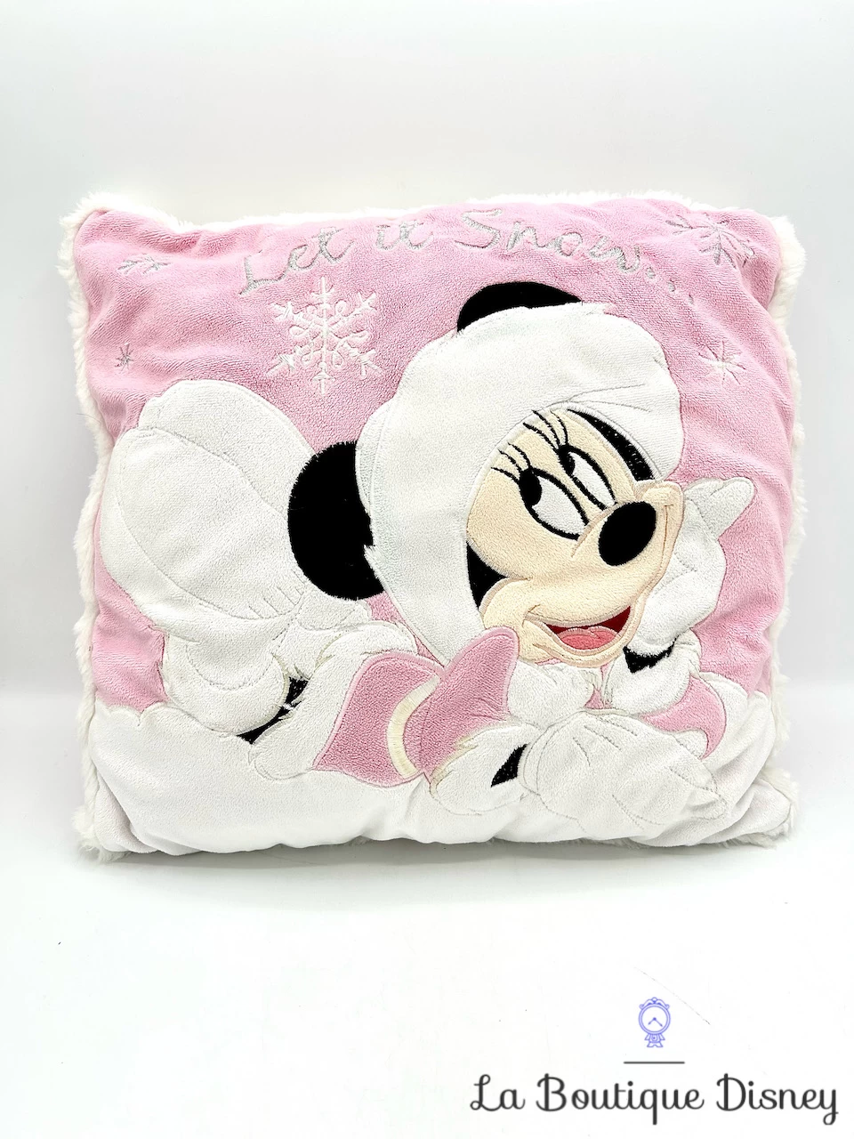 Coussin Minnie Mouse Let It Snow Disney Store Oreiller Rose Hiver Neige 3 Coussin Minnie Mouse Let It Snow Disney Store Oreiller Rose Hiver Neige