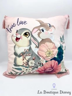 Coussin Panpan Miss Bunny True Love Disney Bambi Lapin Fleurs Rose