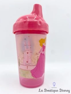 Gourde Apprentissage Aurore Blanche Neige Disney Gobelet Plastique Couvercle Princesses Rose -Disney gobelet apprentissage princesses aurore blanche neige disney rose plastique verre 1