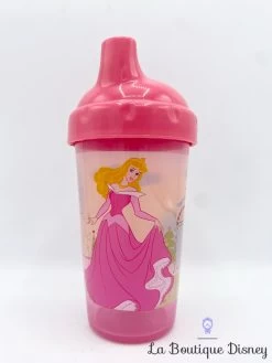 Gourde Apprentissage Aurore Blanche Neige Disney Gobelet Plastique Couvercle Princesses Rose