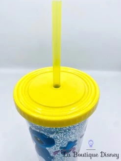 Gobelet Paille Stitch Disney Store Verre Plastique Paillettes Bleu Jaune -Disney gobelet paille stitch disney store verre plastique bleu jaune lilo et stitch paillettes 4