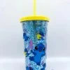Gobelet Paille Stitch Disney Store Verre Plastique Paillettes Bleu Jaune -Disney gobelet paille stitch disney store verre plastique bleu jaune lilo et stitch paillettes 5
