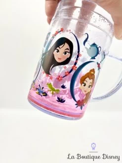 Tasse Plastique Princesses Disney Store 2018 Mug Rose Violet Eau Paillettes -Disney gobelet plastique princesses disney parks 2018 verre eau tasse pailettes 4