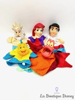 Marionnettes La Petite Sirène Disney Main Vintage Ariel Triton Eric Polochon Sébastien