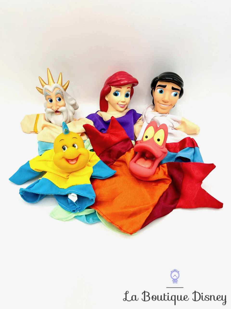 Marionnettes La Petite Sirène Disney Main Vintage Ariel Triton Eric Polochon Sébastien 3 Marionnettes La Petite Sirène Disney Main Vintage Ariel Triton Eric Polochon Sébastien