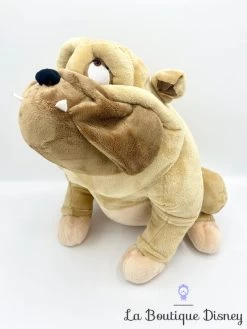 Peluche Bull La Belle Et Le Clochard Disney Store Chien De Fourrière Beige Bouledogue 32 Cm