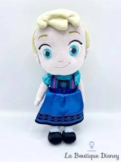 Peluche Elsa La Reine Des Neiges Disney Store Petite Fille Enfant Robe Bleue 32 Cm