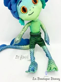 Peluche Luca Paguro Disney Store 2019 Créature Poisson Bleu écailles 34 Cm -Disney peluche luca poisson disney store 2019 bleu ecailles 4