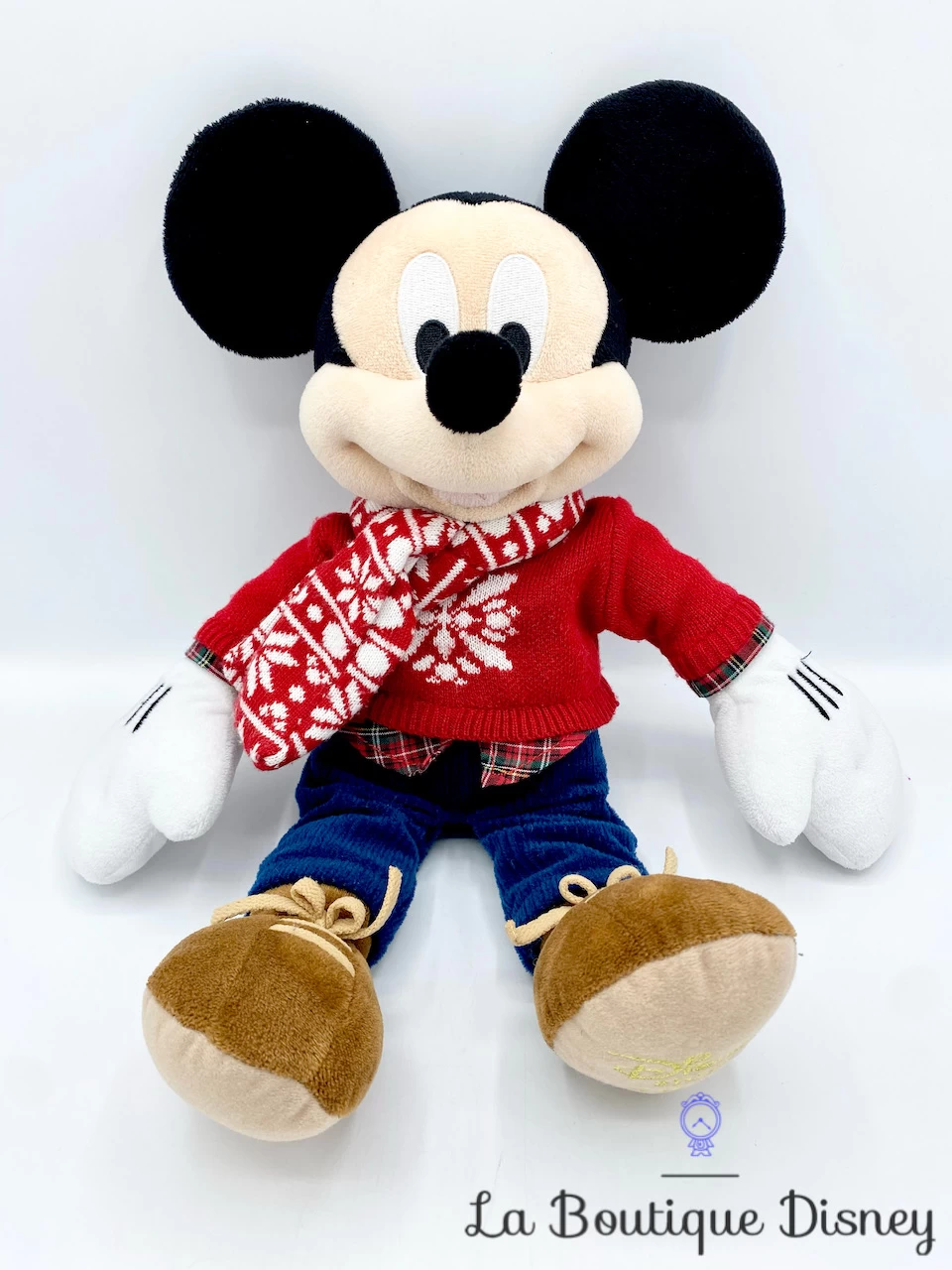Peluche Mickey Mouse Noël Disney Store 2015 Pull Rouge écharpe 44 Cm 3 Peluche Mickey Mouse Noël Disney Store 2015 Pull Rouge écharpe 44 Cm