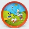 Plateau Donald Riri Fifi Loulou Walt Disney Productions Vintage Métal Rouge