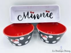 Ensemble Apéritif Mini Bol Plateau Minnie Mouse XOXO Été Disney Store Melamine Rouge Noir -Disney plats aperitif minnie mouse xoxo disney store mini bol plateau rouge noir melamine 3