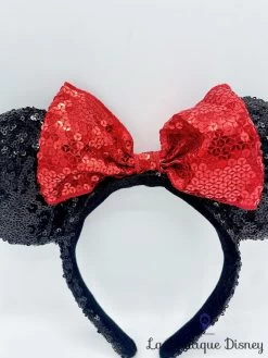 Serre Tête Oreilles Minnie Mouse Sequins Disney Parks Disneyland Ears Noir Noeud Rouge Classique Strass -Disney serre tete oreilles minnie mouse sequins disneyland disney ears rouge noir classique 5