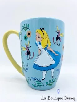 Tasse Alice Au Pays Des Merveilles Disney Store Mug Bleu Dessins Fleurs -Disney tasse alice au pays des merveilles disney store mug bleu fleurs dessins 1