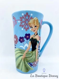 Tasse Anna La Reine Des Neiges Disney Store Mug Bleu Fleurs Haut -Disney tasse anna la reine des neiges disney store mug fleurs bleu 2