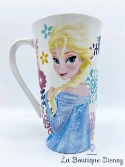 Tasse Elsa La Reine Des Neiges Disney Store 2015 Mug Blanc Fleurs Haut -Disney tasse elsa la reine des neiges disney store mug princesse haut fleurs 2