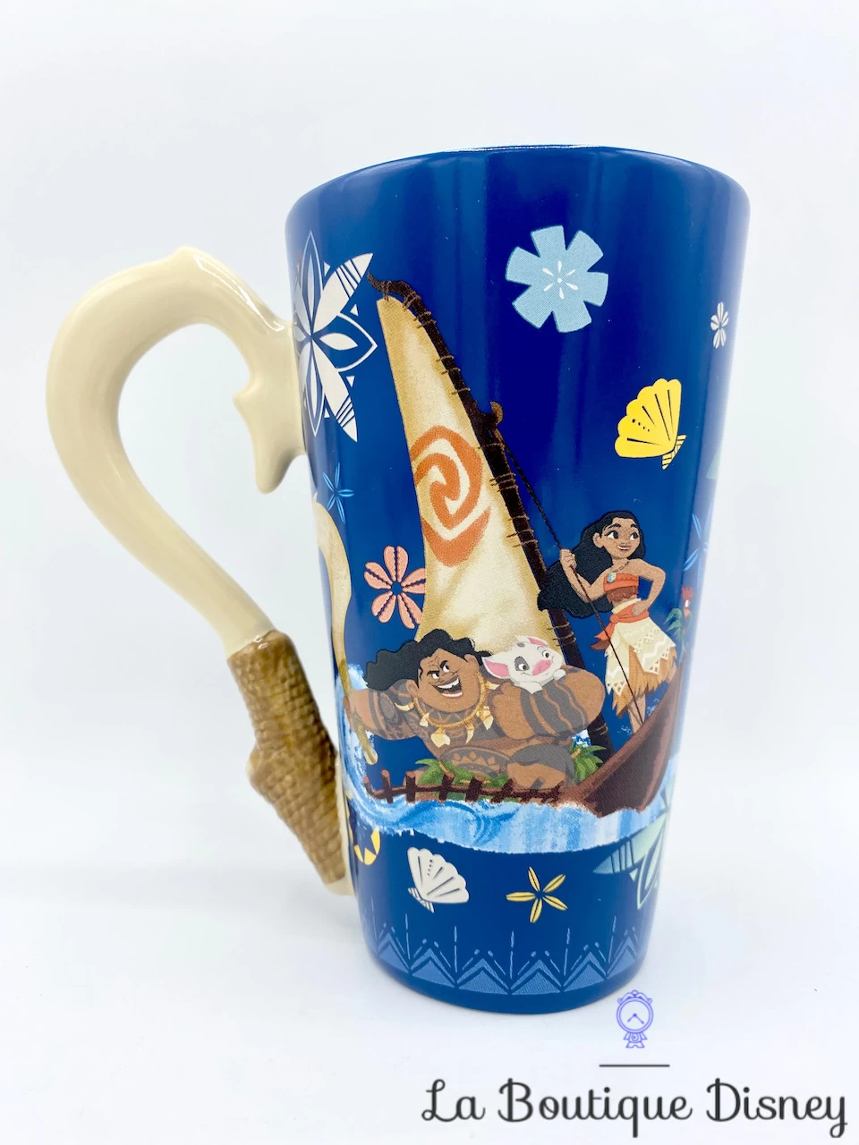 Tasse Vaiana Hameçon Disney Store 2017 Mug Maui Pua Bateau Bleu Relief 3D 3 Tasse Vaiana Hameçon Disney Store 2017 Mug Maui Pua Bateau Bleu Relief 3D