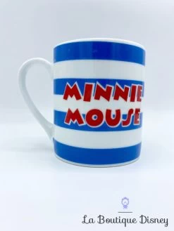 Tasse Minnie Mouse Shopping Disney Mug Bleu Et Blanc Rayures Sacs -Disney tasse minnie mouse rayures bleu shopping disney mug occasion