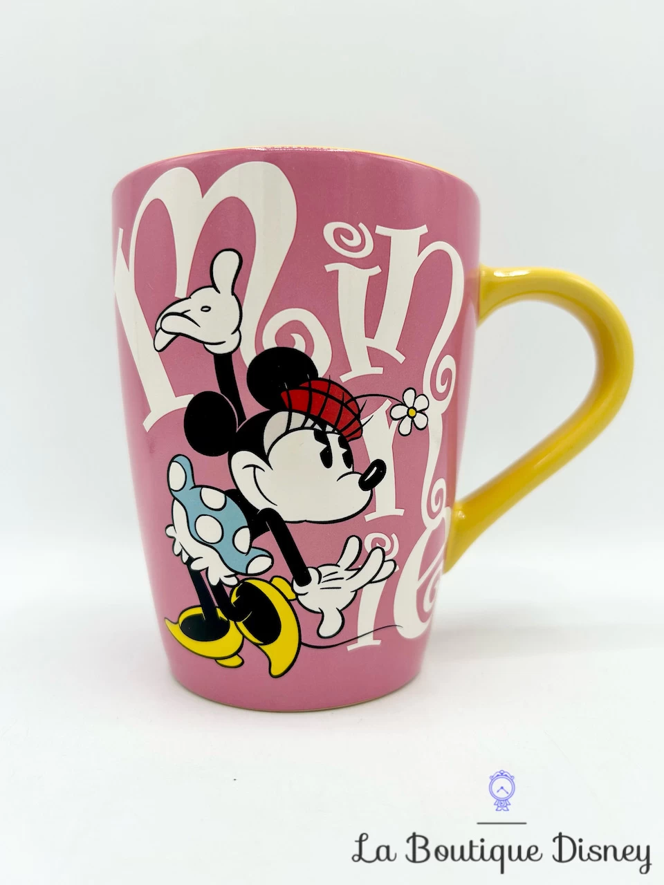 Tasse Minnie Mouse Rétro Vintage Disney Store 2016 Mug Rose Jaune 5 Tasse Minnie Mouse Rétro Vintage Disney Store 2016 Mug Rose Jaune – Image 3