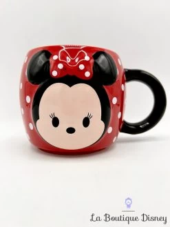 Tasse Minnie Mouse Tsum Tsum Disney Store 2016 Mug Rouge Pois TĂȘte Visage