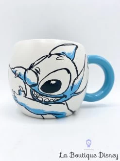 Tasse Stitch Disney Store Mug Lilo Et Stitch Bleu Blanc Rond Peinture Dessin