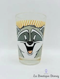 Verre Meeko Pocahontas Disney Vintage Moutarde Raton Laveur
