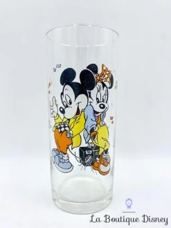 Verre Mickey Minnie Mouse Musique Disney Vintage Notes