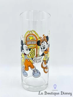 Verre Mickey Minnie Mouse Musique Disney Vintage Jukebox Notes