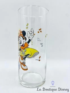 Verre Mickey Minnie Mouse Musique Disney Vintage Jukebox Notes -Disney verre mickey minnie notes musiques boite de nuit danse orange jaune vintage 3