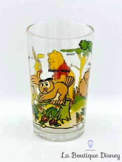 Verre Winnie L'ourson Castor Disney VMC Reims Vintage Moutarde -Disney verre winnie ourson coco lapin walt disney productions vmc reims vintage moutarde 1