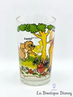 Verre Winnie L'ourson Castor Disney VMC Reims Vintage Moutarde -Disney verre winnie ourson coco lapin walt disney productions vmc reims vintage moutarde 6